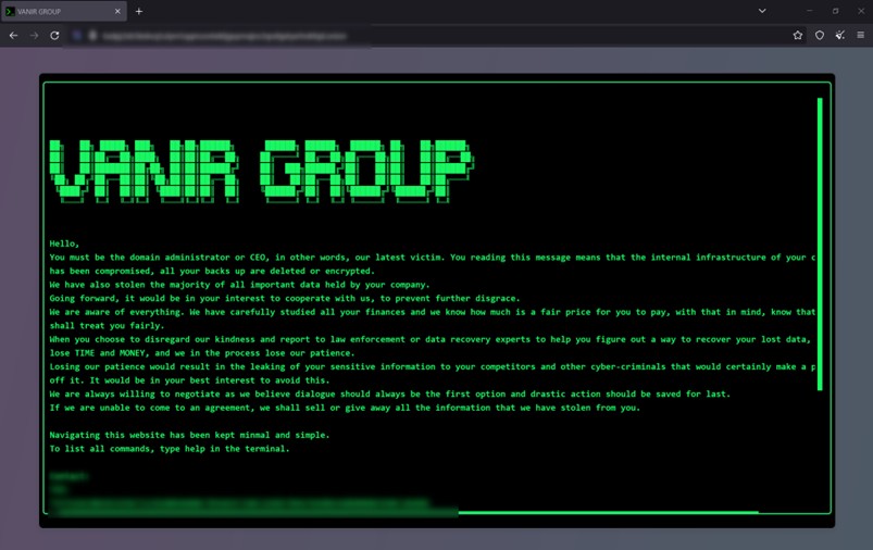 Nuovo Gruppo Ransomware “Vanir Group”: Subito Tre Vittime nel loro Data Leak Site